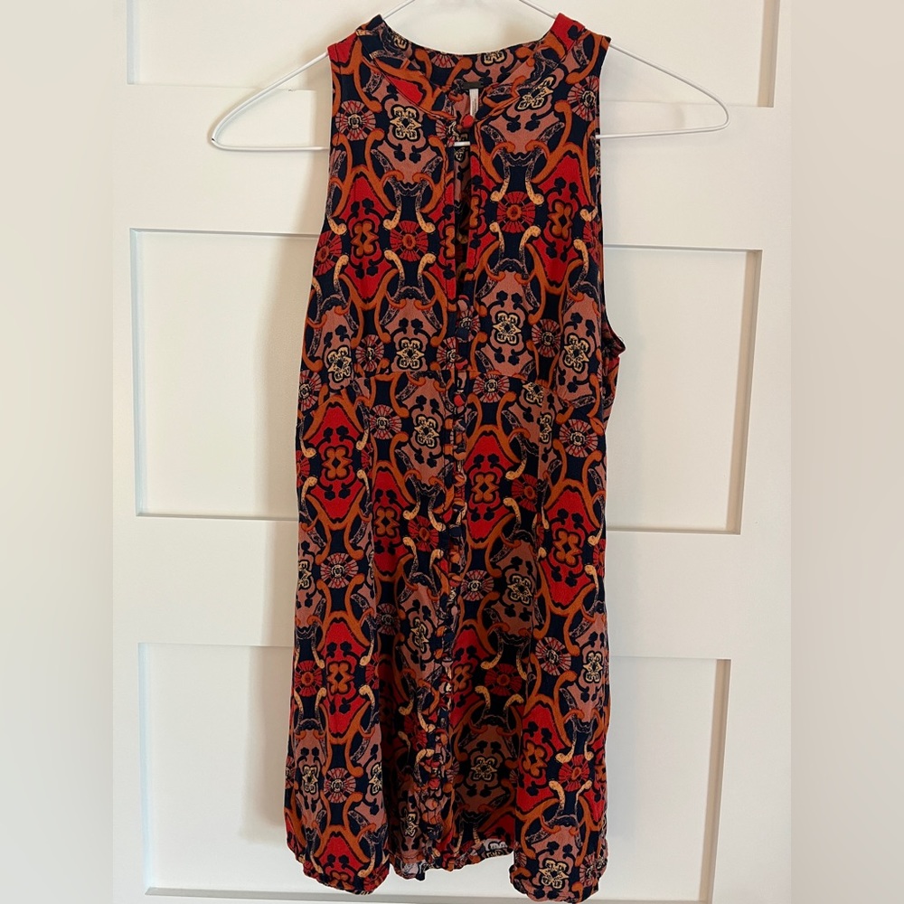 Free people, red and navy blouse, size 0